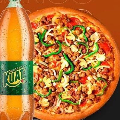 Pizza Gigante + Kuat 2 Litros